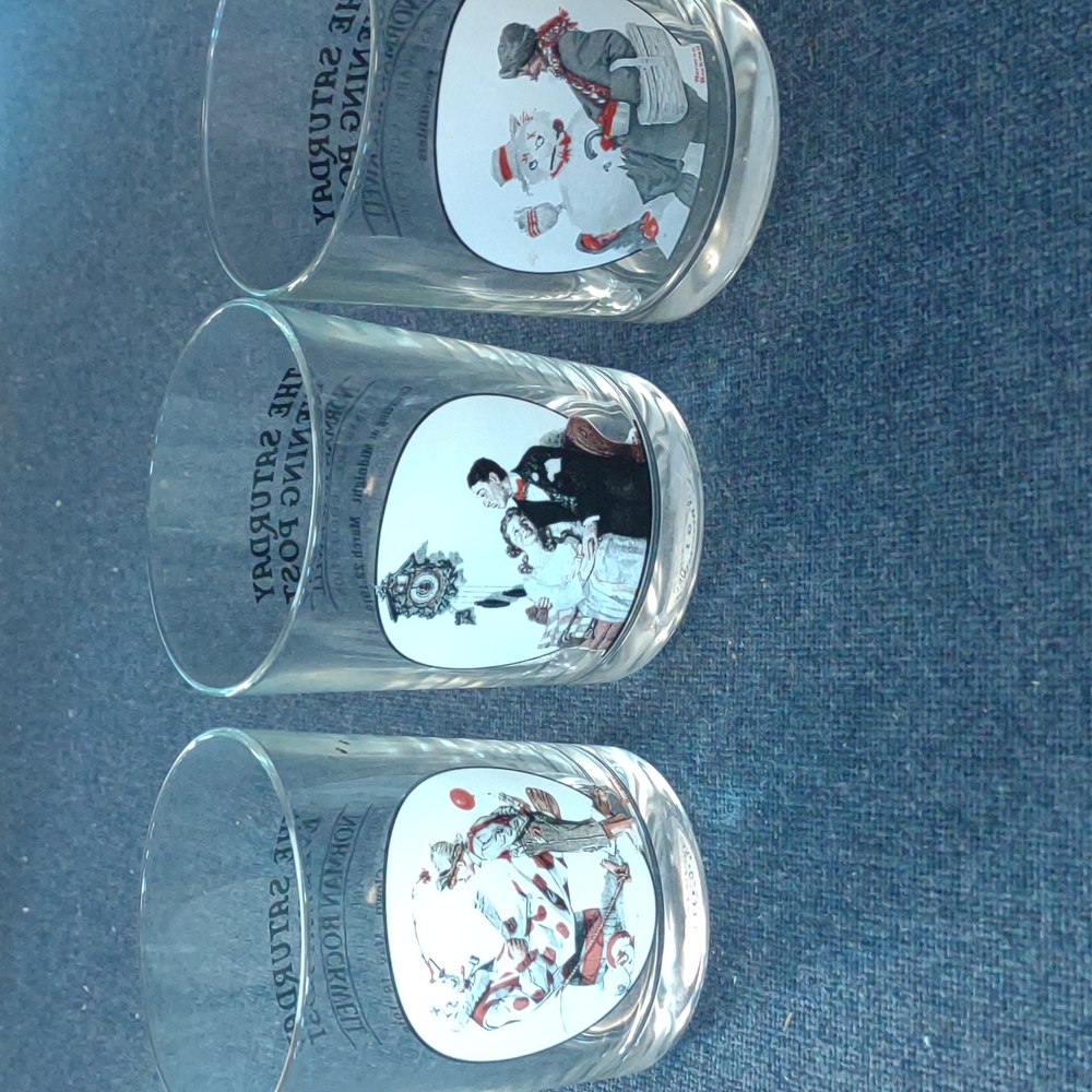 Set of 3 Norman Rockwell Glasses
